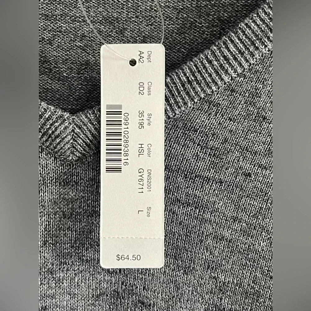 Men’s J. Crew V-Neck Cotton Sweater in Gray